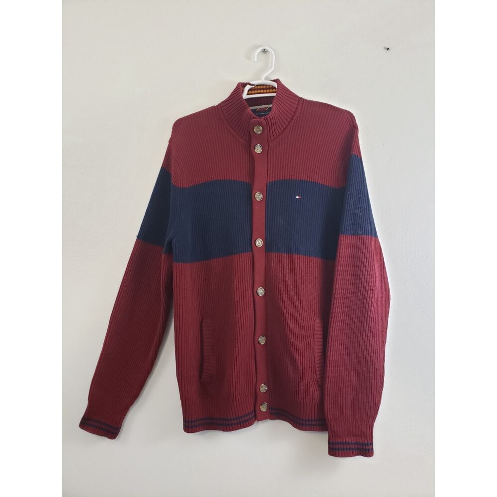 (A5) Y2K Tommy Hilfiger Men’s Sweater Size XXL Cable Knit Cardigan Button Down